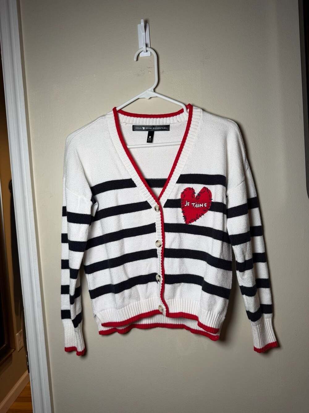 Aqua Kerri Striped Sweater Rosenthal Cardigan